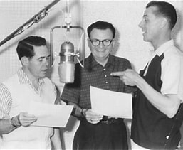 “Daws Butler and Don Messick recording voices for Hanna-Barbera cartoons