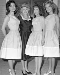 Bea Benaderet as Kate Bradley in Petticoat Junction, surrounded by cast